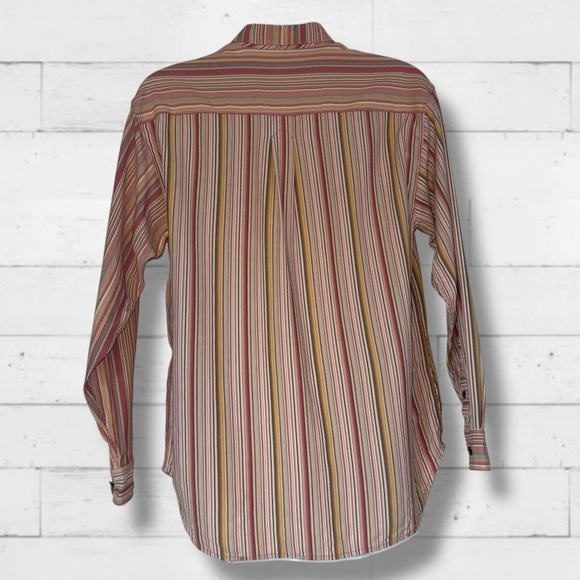 Tommy Bahama 100% Silk Striped Long Sleeve Shirt Men’s Medium Multicolor Luxe - Picture 7 of 14